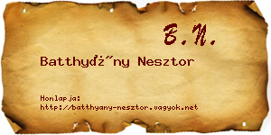 Batthyány Nesztor névjegykártya